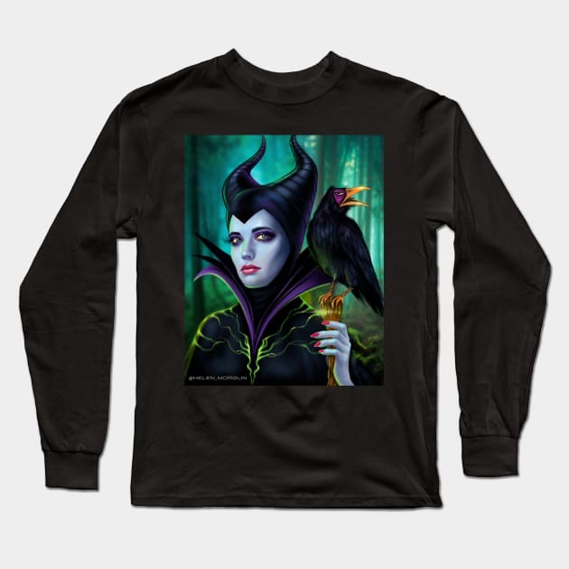 Maleficent Long Sleeve T-Shirt by helen_morgun